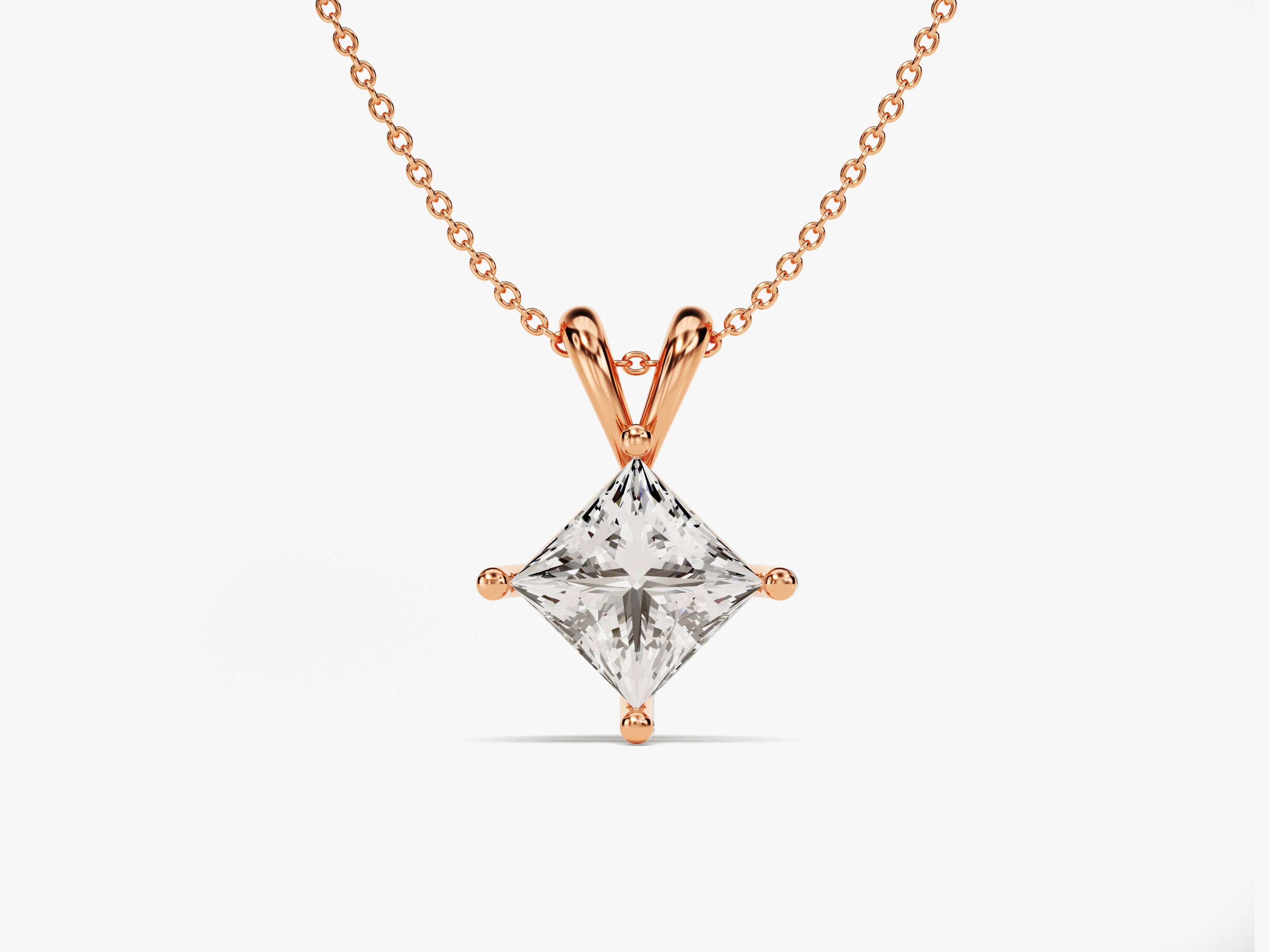 Princess Diamond Birthstone Necklace