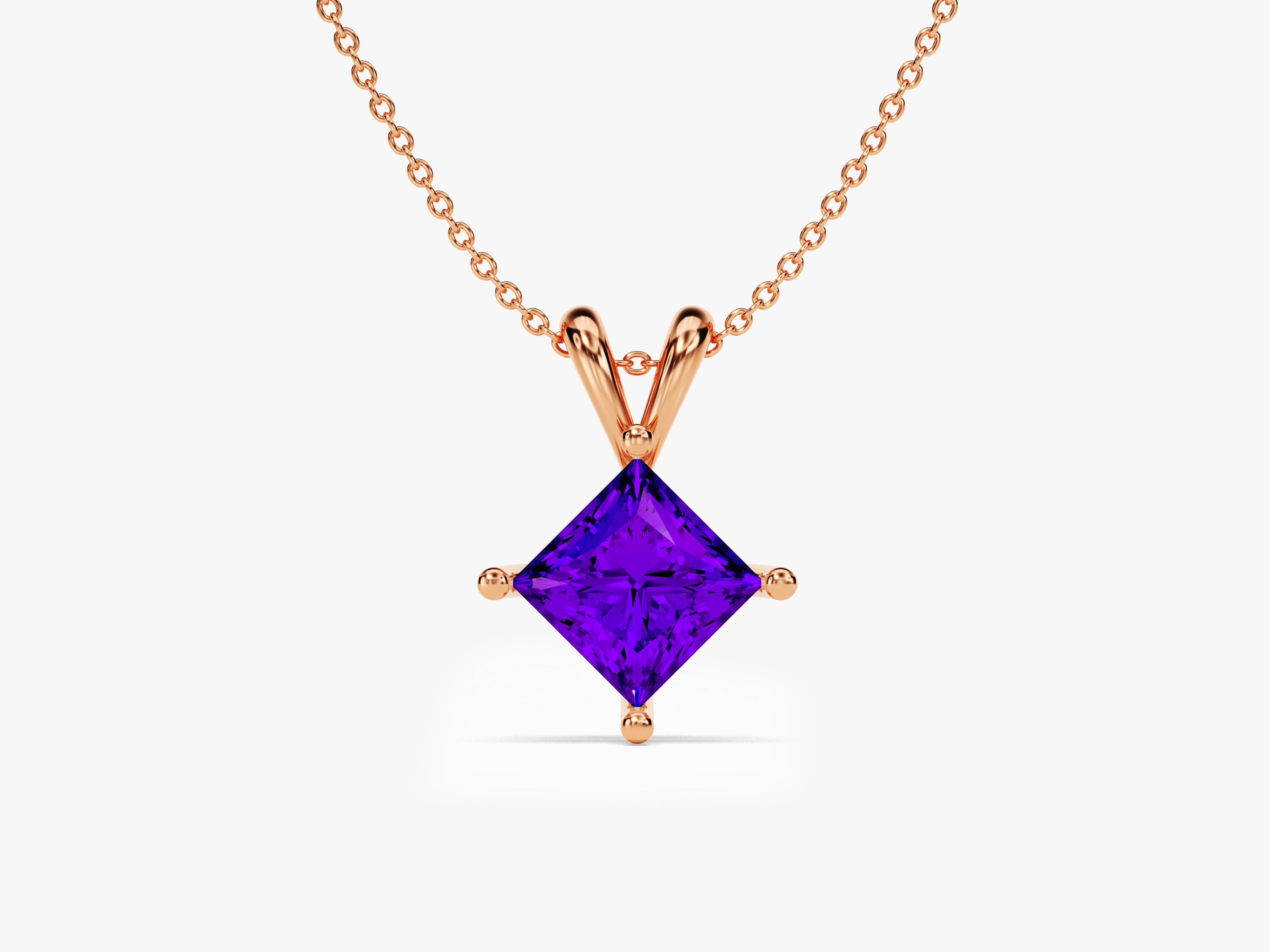 Princess Amethyst Birthstone Necklace