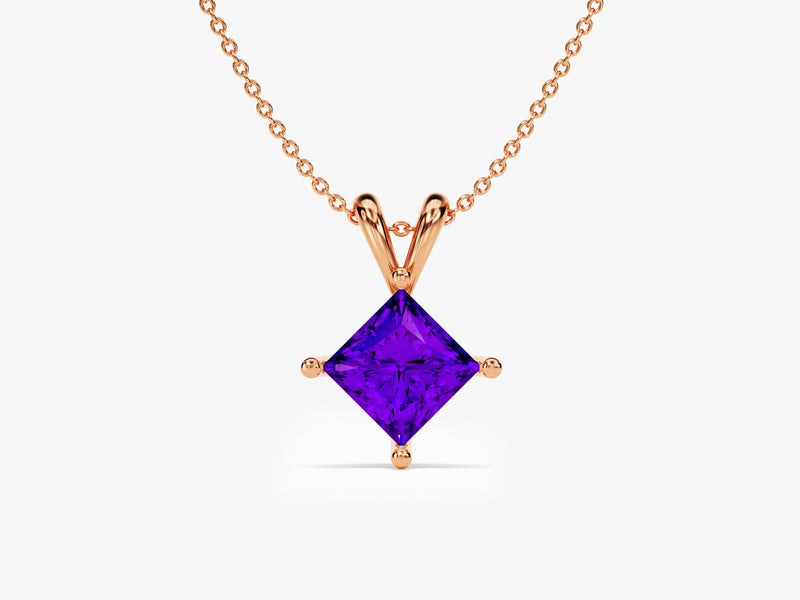 Princess Amethyst Birthstone Necklace