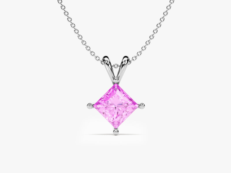 Princess Pink Tourmaline Birthstone Necklace