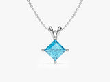 Princess Blue Topaz Birthstone Necklace