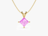 Princess Pink Tourmaline Birthstone Necklace