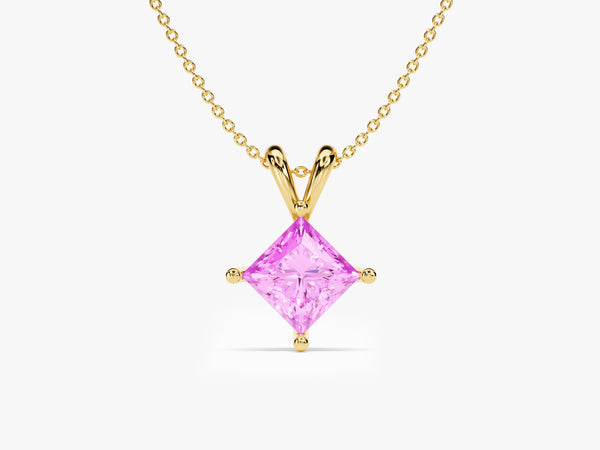 Princess Pink Tourmaline Birthstone Necklace