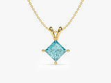 Princess Aquamarine Birthstone Necklace