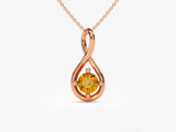 Infinite Loop Citrine Birthstone Necklace