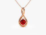 Infinite Loop Garnet Birthstone Necklace