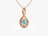 Infinite Loop Aquamarine Birthstone Necklace