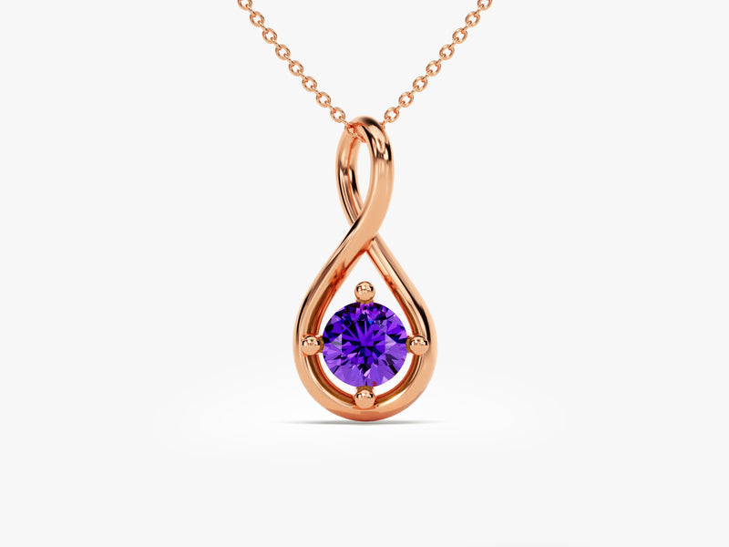 Infinite Loop Amethyst Birthstone Necklace