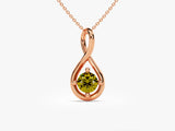 Infinite Loop Peridot Birthstone Necklace