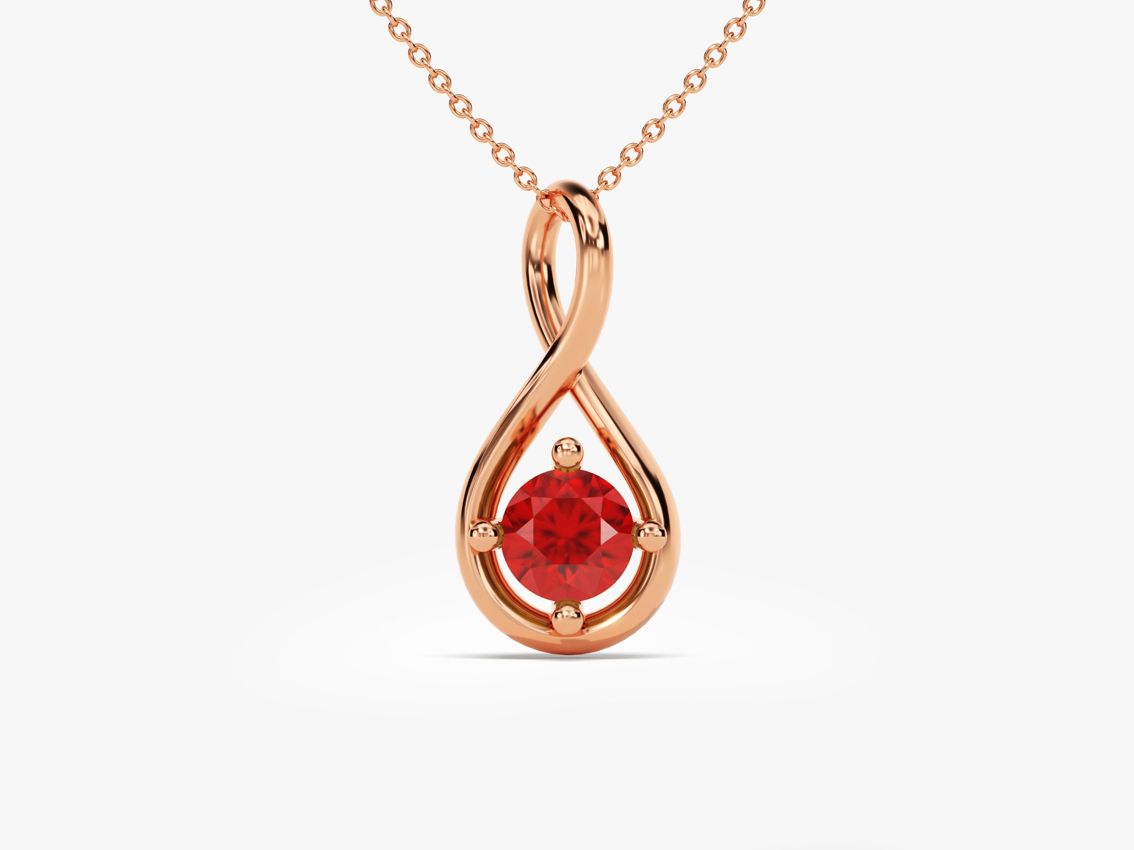 Infinite Loop Ruby Birthstone Necklace
