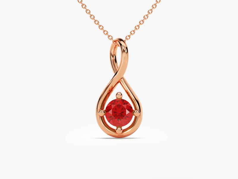 Infinite Loop Ruby Birthstone Necklace