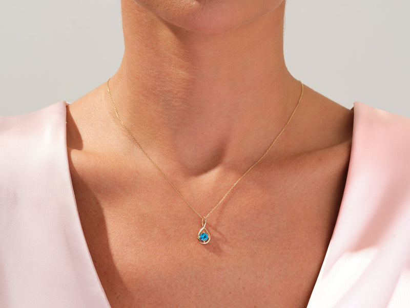 Infinite Loop Aquamarine Birthstone Necklace