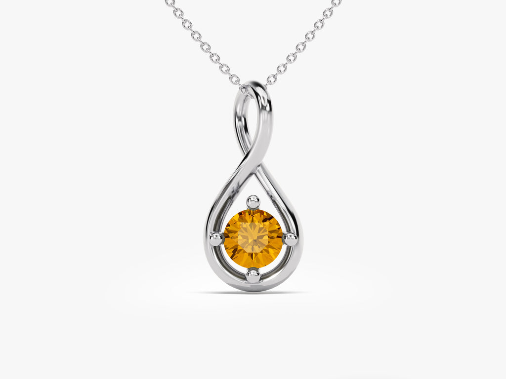 Infinite Loop Citrine Birthstone Necklace