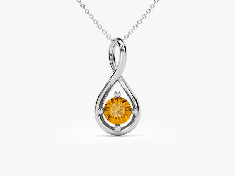 Infinite Loop Citrine Birthstone Necklace