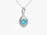 Infinite Loop Blue Topaz Birthstone Necklace