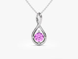 Infinite Loop Pink Tourmaline Birthstone Necklace