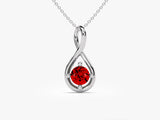 Infinite Loop Garnet Birthstone Necklace