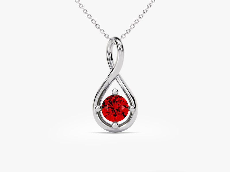 Infinite Loop Garnet Birthstone Necklace