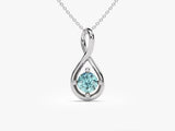 Infinite Loop Aquamarine Birthstone Necklace