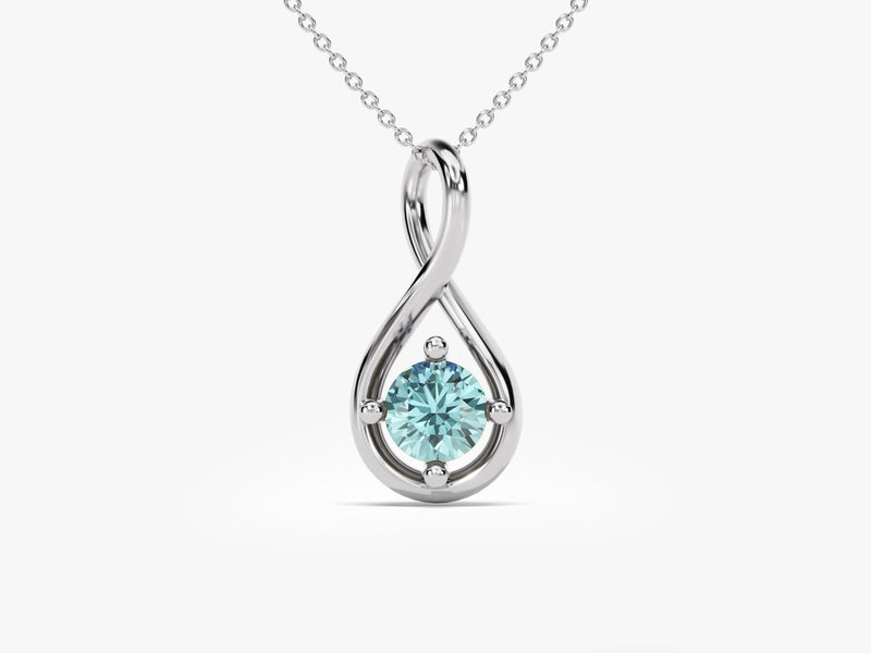 Infinite Loop Aquamarine Birthstone Necklace