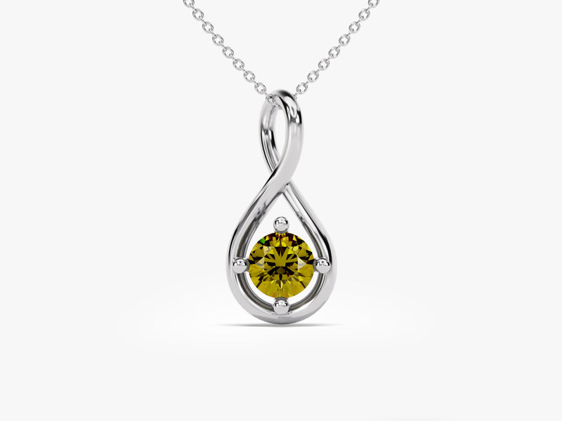 Infinite Loop Peridot Birthstone Necklace