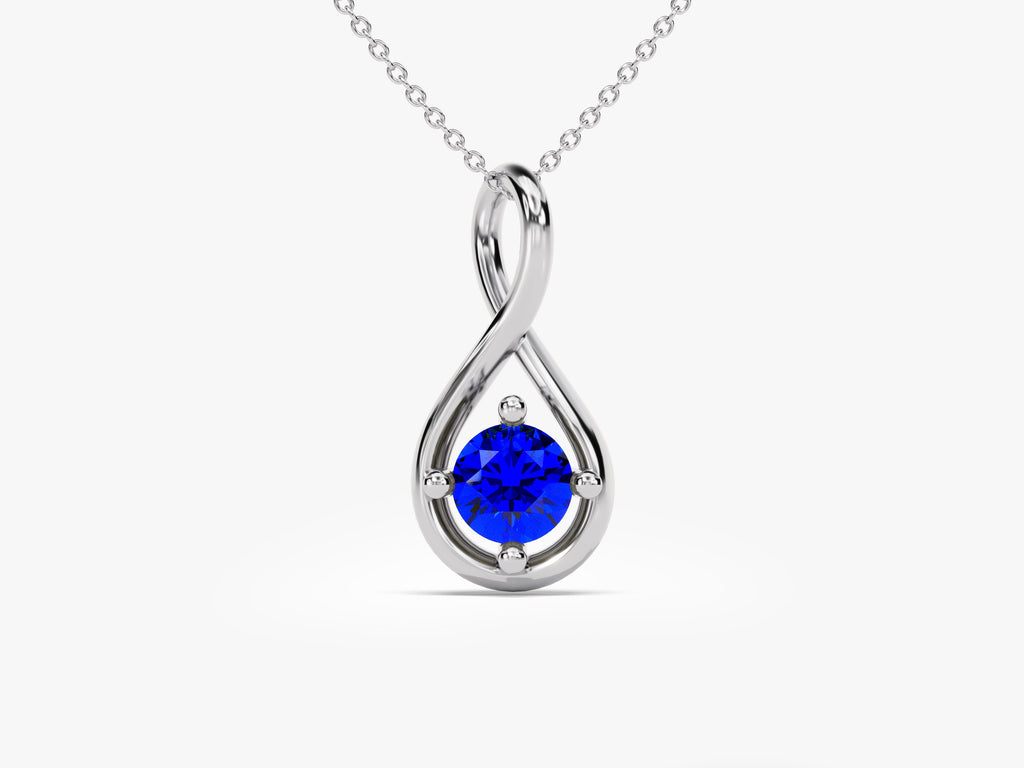 Infinite Loop Sapphire Birthstone Necklace