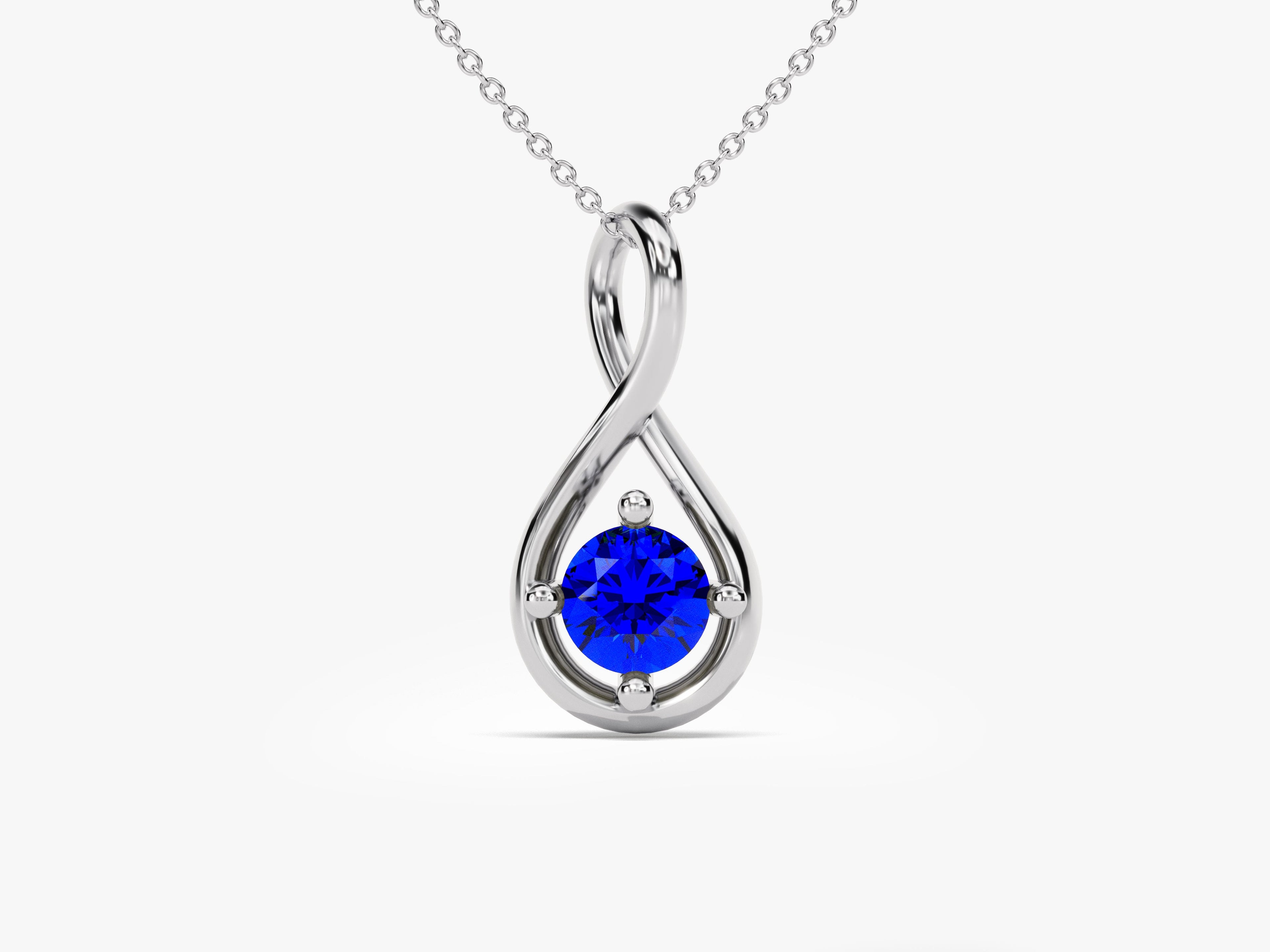 Infinite Loop Sapphire Birthstone Necklace