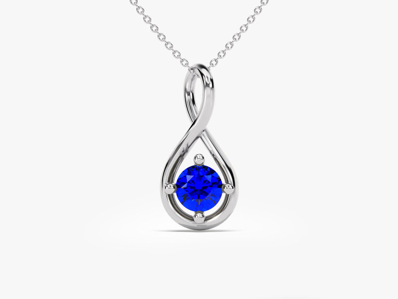 Infinite Loop Sapphire Birthstone Necklace