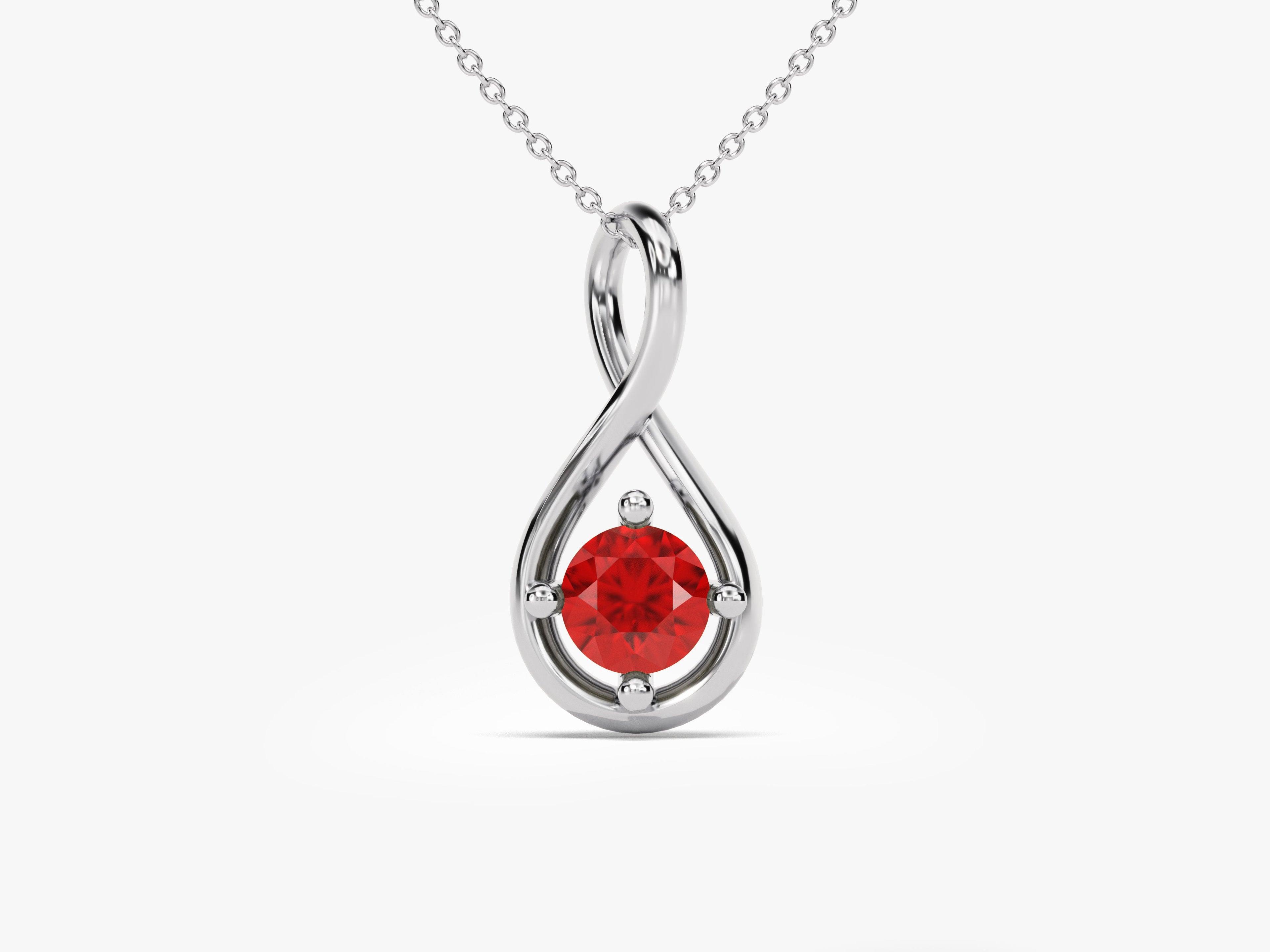 Infinite Loop Ruby Birthstone Necklace