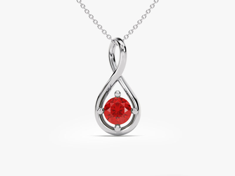 Infinite Loop Ruby Birthstone Necklace