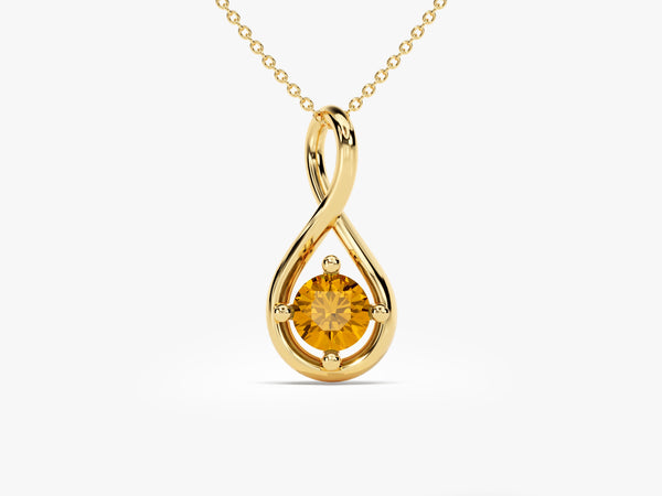 Infinite Loop Citrine Birthstone Necklace