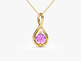 Infinite Loop Pink Tourmaline Birthstone Necklace