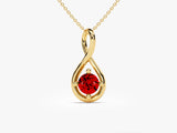 Infinite Loop Garnet Birthstone Necklace