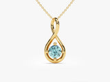 Infinite Loop Aquamarine Birthstone Necklace