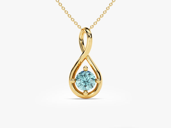 Infinite Loop Aquamarine Birthstone Necklace