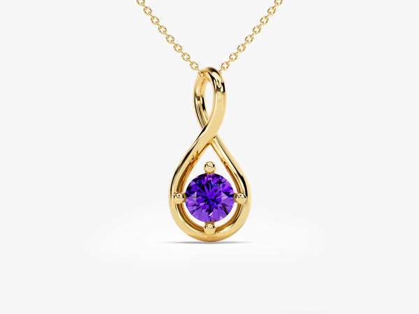 Infinite Loop Amethyst Birthstone Necklace