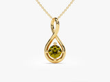 Infinite Loop Peridot Birthstone Necklace