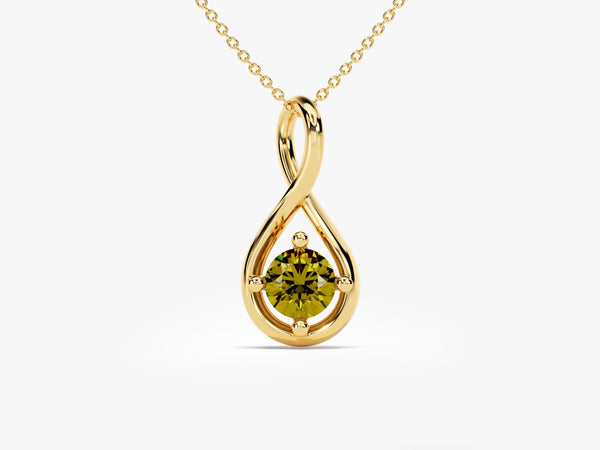 Infinite Loop Peridot Birthstone Necklace