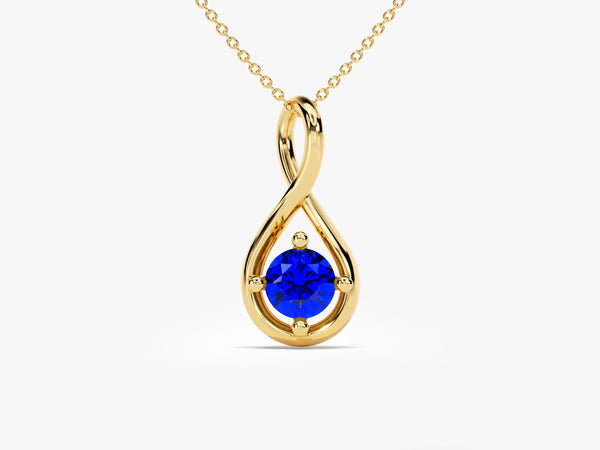 Infinite Loop Sapphire Birthstone Necklace