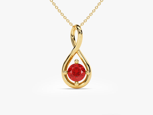 Infinite Loop Ruby Birthstone Necklace