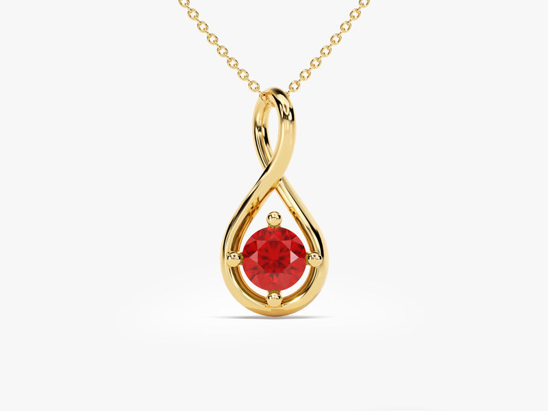 Infinite Loop Ruby Birthstone Necklace