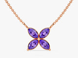 Flower Amethyst Birthstone Necklace