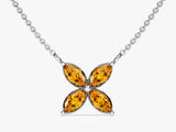 Flower Citrine Birthstone Necklace