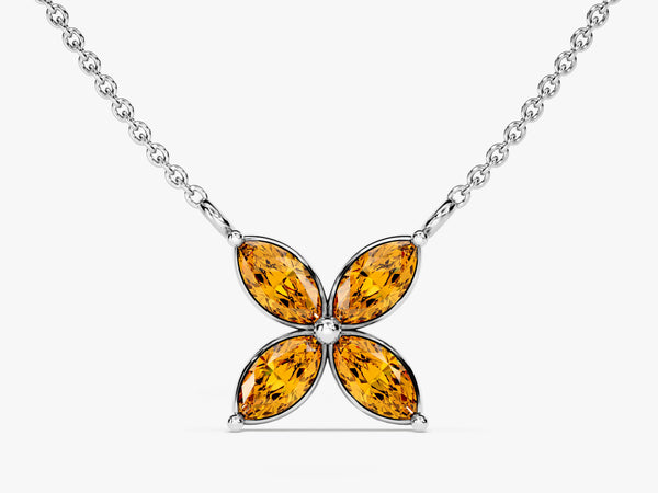 Flower Citrine Birthstone Necklace