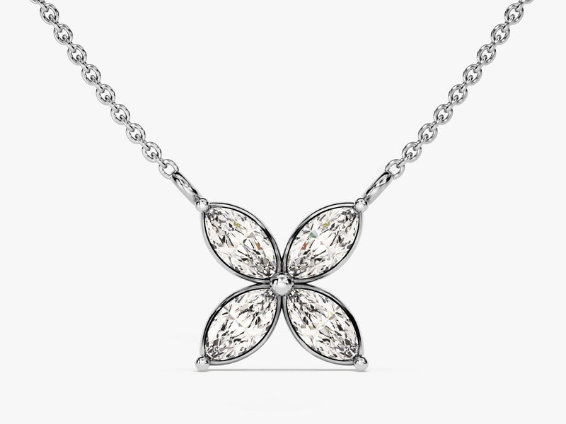 Flower Diamond Birthstone Necklace