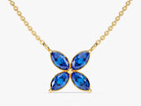 Flower Sapphire Birthstone Necklace