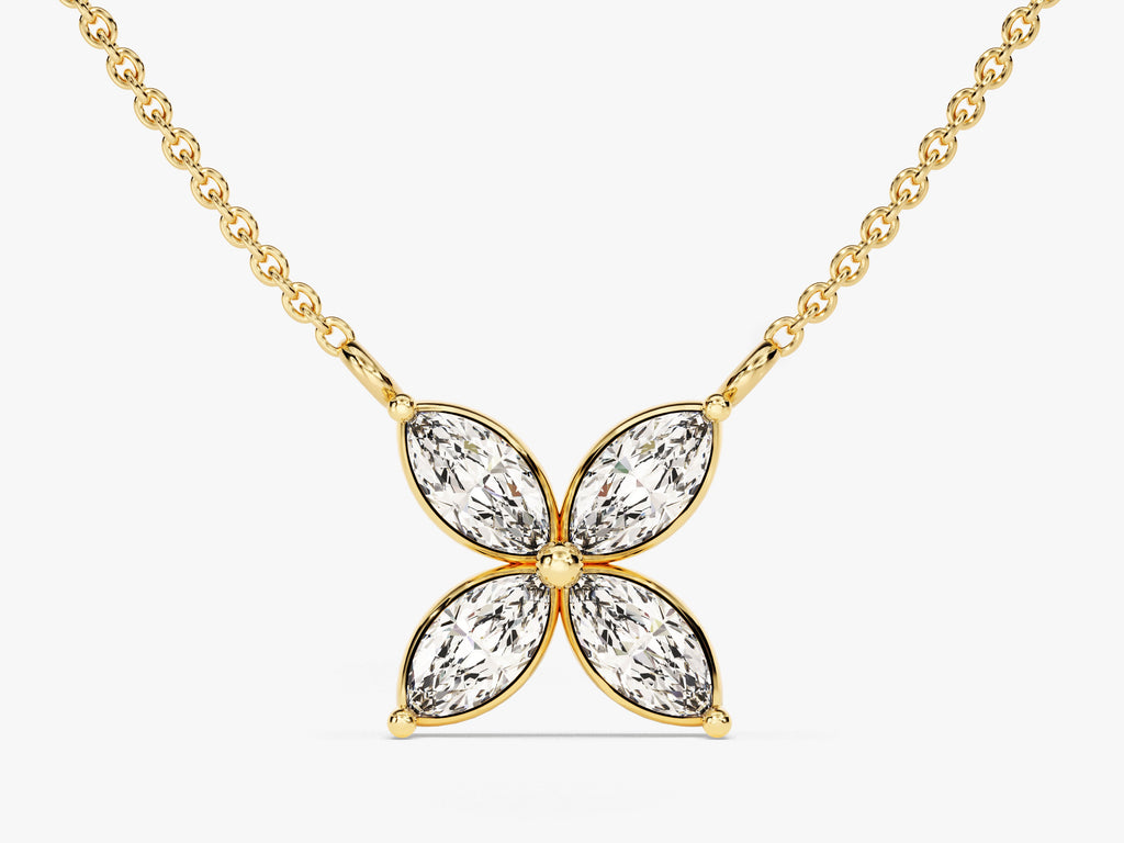 Flower Diamond Birthstone Necklace