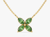 Flower Emerald Birthstone Necklace