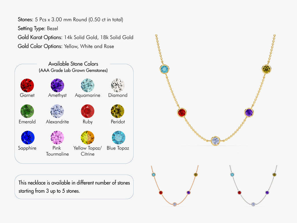 Station Birthstone Necklace