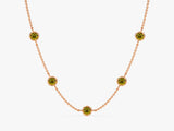 Station Peridot Birthstone Necklace